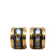 Pre-owned Metal earrings Hermès Vintage , Yellow , Dames