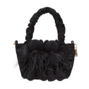 Zwarte stoffen en fluwelen handtas La Milanesa , Black , Dames