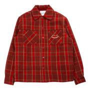 Rood/bruin geruit overshirt met gewatteerde voering House of Sunny , R...