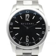 Pre-owned Stainless Steel watches Bvlgari Vintage , Black , Heren