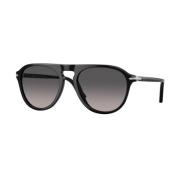 Klassieke zonnebril met zwarte lenzen Persol , Black , Unisex