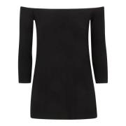 Zwarte Top met Polyester en Spandex Norma Kamali , Black , Dames