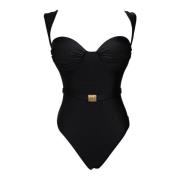 Amelia Swimsuit - Stijlvolle Zwemkleding Sand , Black , Dames