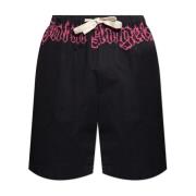 Logo shorts Palm Angels , Black , Heren