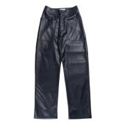 Faux Leather Cargo Pant Essentiel Antwerp , Blue , Dames