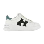 Witte, blauwe en groene leren sneakers Hogan , White , Dames