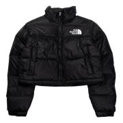 Korte Nuptse Jas voor Vrouwen The North Face , Black , Dames