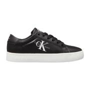 Zwarte sportieve leren damessneakers Calvin Klein Jeans , Black , Dame...