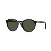 Klassieke zonnebril met zwarte montuur Persol , Black , Unisex