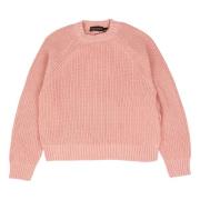 Katoenen Crewneck Sweater met Logo Detail Siedrés , Pink , Dames