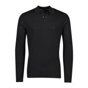 Zwarte polo met lange mouwen Hugo Boss , Black , Heren