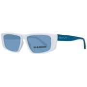 Witte Unisex Zonnebril Gespiegelde Blauwe Lenzen Gant , White , Unisex