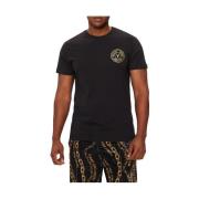 Zwart T-shirt met Iconisch Logo Versace Jeans Couture , Black , Heren