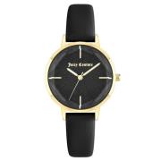 Zwarte Polipriel Quartz Analoog Horloge Juicy Couture , Black , Dames