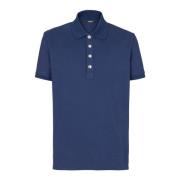 Katoenen poloshirt met monogram Balmain , Blue , Heren