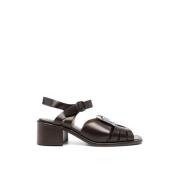 Open Teen Hak Visser Sandalen Hereu , Brown , Dames