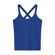 Kruisband Singlet Katoen Elastaan Top Summum Woman , Blue , Dames