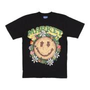 Vintage Smiley Tee Zwart Katoenen T-shirt Market , Black , Heren