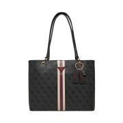 Zwarte Shopper Tas met Gouden Details Guess , Black , Dames