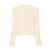 Beige Katoenmix Gebreide Trui A.p.c. , White , Dames