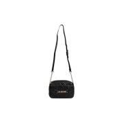 Stijlvolle Zwarte Polyethyleen Dames Handtas Love Moschino , Black , D...