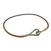 Pre-owned Leather necklaces Hermès Vintage , Brown , Dames