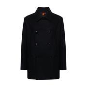 Midnight Blue Wollen Pea Coat Barena Venezia , Blue , Heren