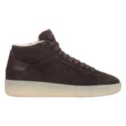 Dames Zadelbruine Italiaanse Velours High-Top Sneakers Estro , Brown ,...