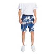 Katoen Elastaan Bermuda Shorts Armani Exchange , Blue , Heren