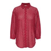 Kanten Blouse Rumba Rood Kaffe , Red , Dames