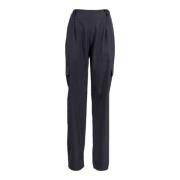 Cargo broek met wijde pijpen en zakken TPN , Black , Dames