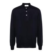 Blauwe Wollen Poloshirt Lardini , Blue , Heren