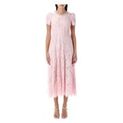 Roze Kantversierde Midi Jurk Self Portrait , Pink , Dames