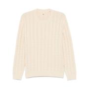 Geruite Crew Neck Sweater in room Sunflower , White , Heren