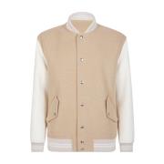 Kleur Blok Wol Kasjmier Bomber Eleventy , Beige , Heren