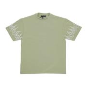 Groene Heren T-shirt met Vlammenborduursel Vision OF Super , Green , H...