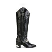 Stijlvolle Zwarte Leren Schoenen Toga Pulla , Black , Dames