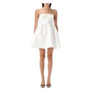 Witte Taffeta Bandeau Mini Jurk Self Portrait , White , Dames