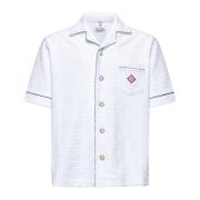 Witte Cubaanse kraag shirt met rood logo Casablanca , White , Heren