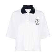 Polo met contrasterende kraag Moncler , White , Dames