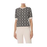 Chique Multicolor Geborduurd T-shirt Elisabetta Franchi , Black , Dame...