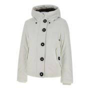 Witte Dames Parka met Nep Bont Trim Save The Duck , White , Dames