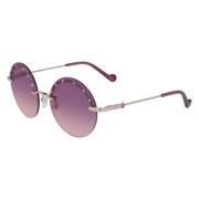 Gouden metalen zonnebril met roze glas Liu Jo , Purple , Dames