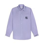 Yankees Oversized Blauw Gestreept Overhemd Sporty & Rich , Purple , Da...