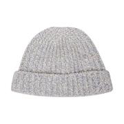 Geribbelde Cashmere Beanie Hoed Eleventy , Gray , Unisex