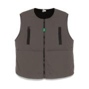 Gewatteerd vest met eigentijds ontwerp Gr10K , Gray , Heren