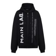 Hoofdlaboratorium met rits hoodie Balmain , Black , Heren