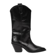 Leren Laarzen met Puntige Neus aeyde , Black , Dames