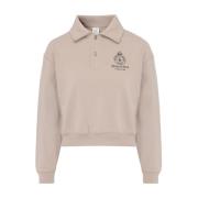 Beige Katoenen Kroon Polo Shirt Sporty & Rich , Beige , Dames