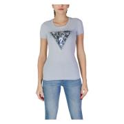 Korte Mouw T-shirt Lente/Zomer Collectie Guess , Blue , Dames